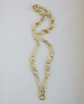 Louvre Extension Link Charm Holder Necklace - Clicker Clasp - add charms
