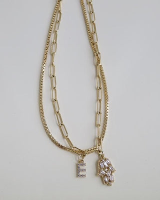 Chiara - Diamond Hamsa & Initial Ankle Bracelets