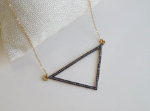 Load image into Gallery viewer, Pave Diamond Trillion Necklace