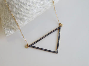 Pave Diamond Trillion Necklace