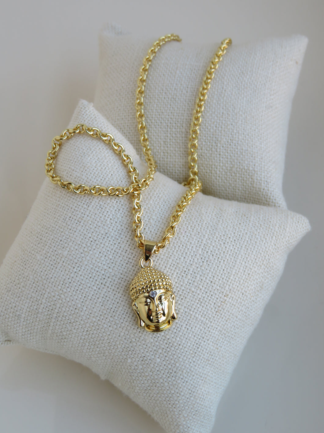 Golden Buddha Necklace - Cable Link