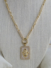 Load image into Gallery viewer, Diamond Hamsa Tag Pendant