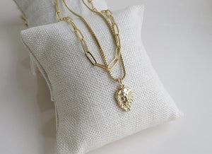 Petite Lion Double Chain Necklace