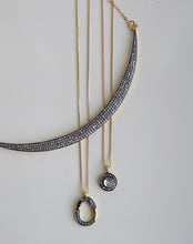 Load image into Gallery viewer, Rose Cut Diamond Moon Necklace