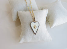 Load image into Gallery viewer, Rose Cut Diamond Evil Eye Heart Necklace