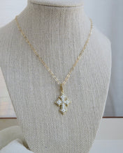 Load image into Gallery viewer, White Enamel Holy Cross Necklace - Oval Link