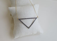 Load image into Gallery viewer, Pave Diamond Trillion Necklace