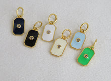 Load image into Gallery viewer, Diamond Enamel Tag Charm