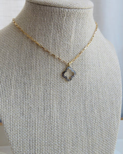 Pave Diamond Clover Necklace