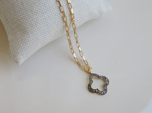Pave Diamond Clover Necklace