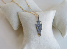 Load image into Gallery viewer, Rose Cut Diamond Arrowhead Necklace