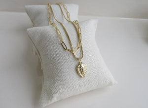 Petite Lion Double Chain Necklace
