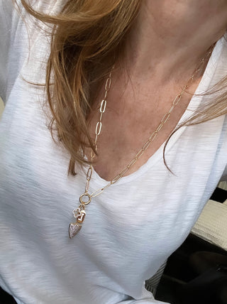 Paperclip Charm Holder Necklace - Clicker Clasp - add charms