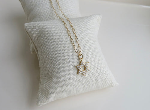 Diamond Star of David Necklace